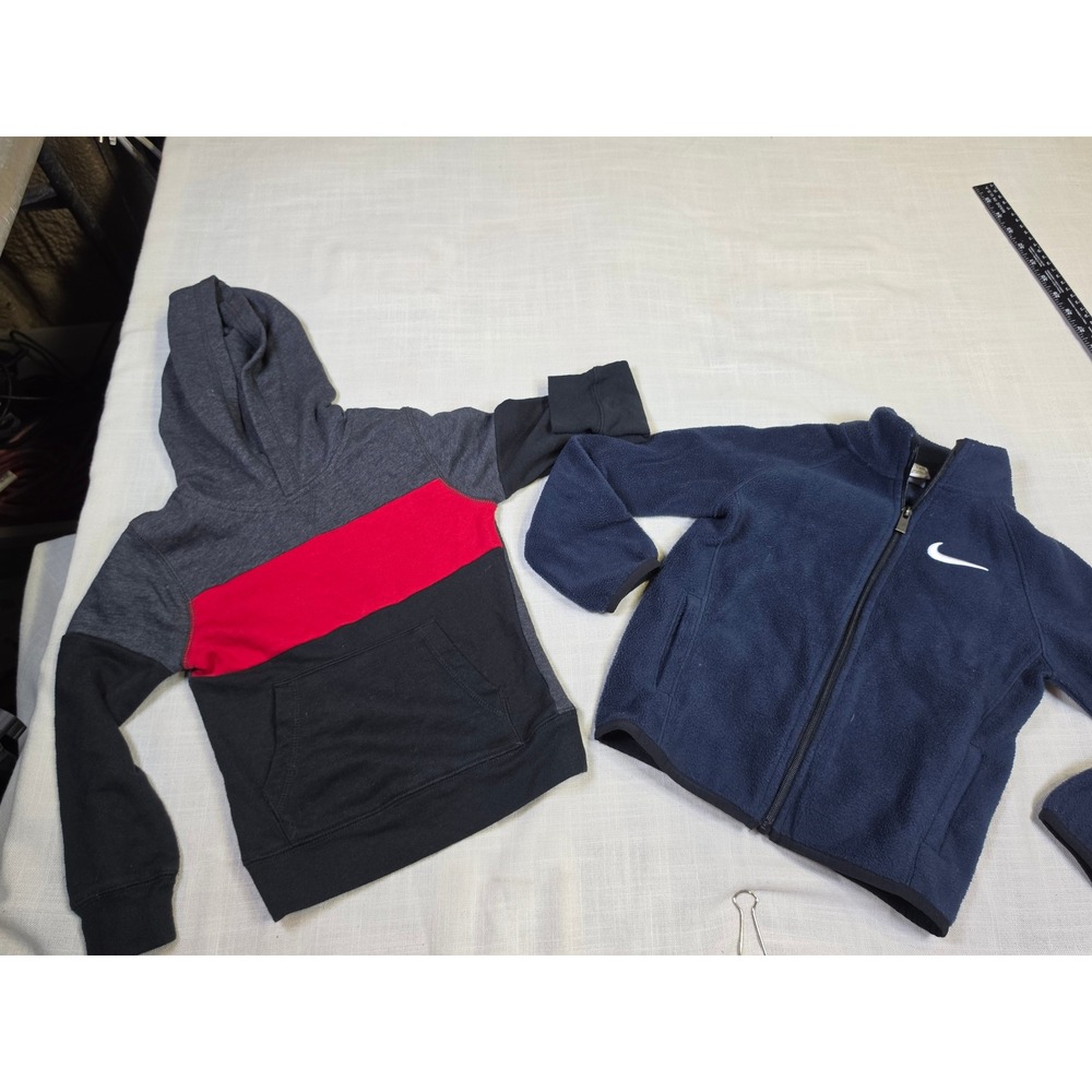 Nike Fleece Jacket and Garanimals Hoodie Boys Size 4T 4 Navy Charcoal Red Lot 2